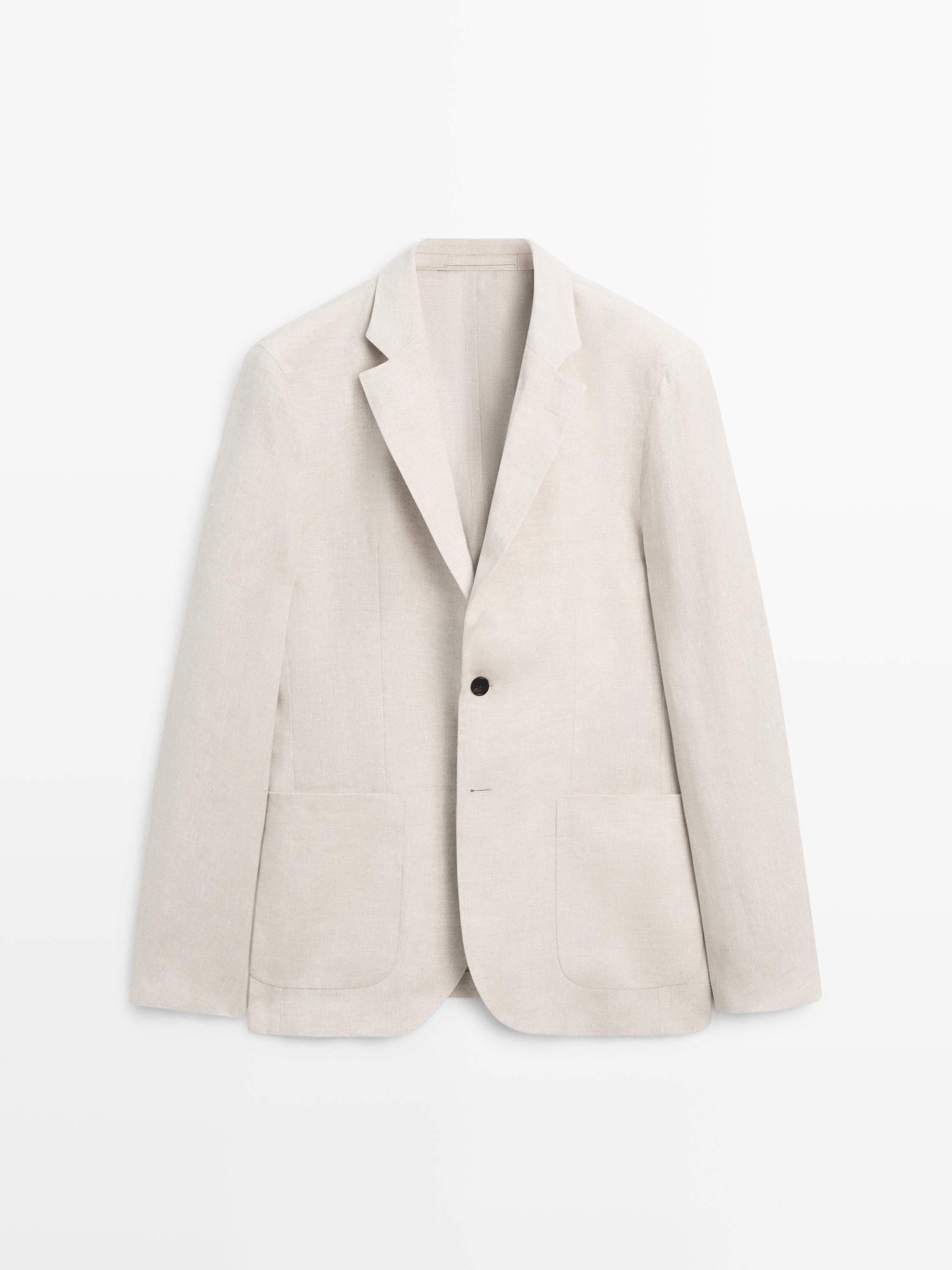 Veste de costume 100 % lin avec poches